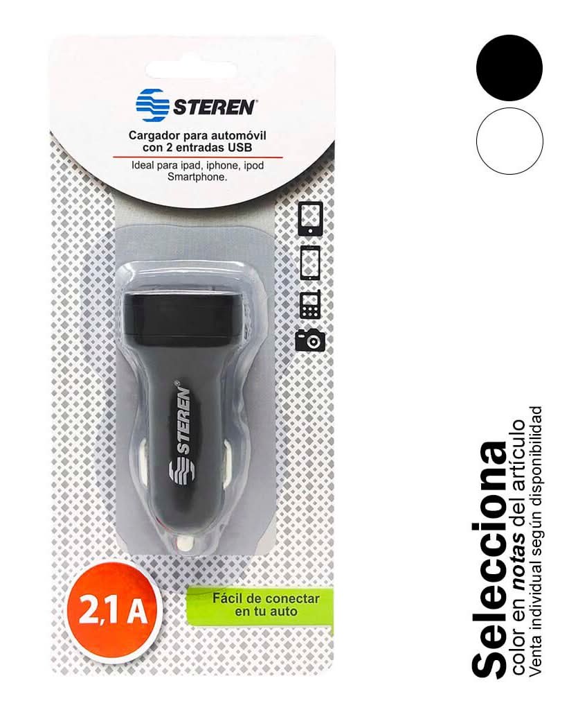 Steren · Cargador para coche usb (80 g)