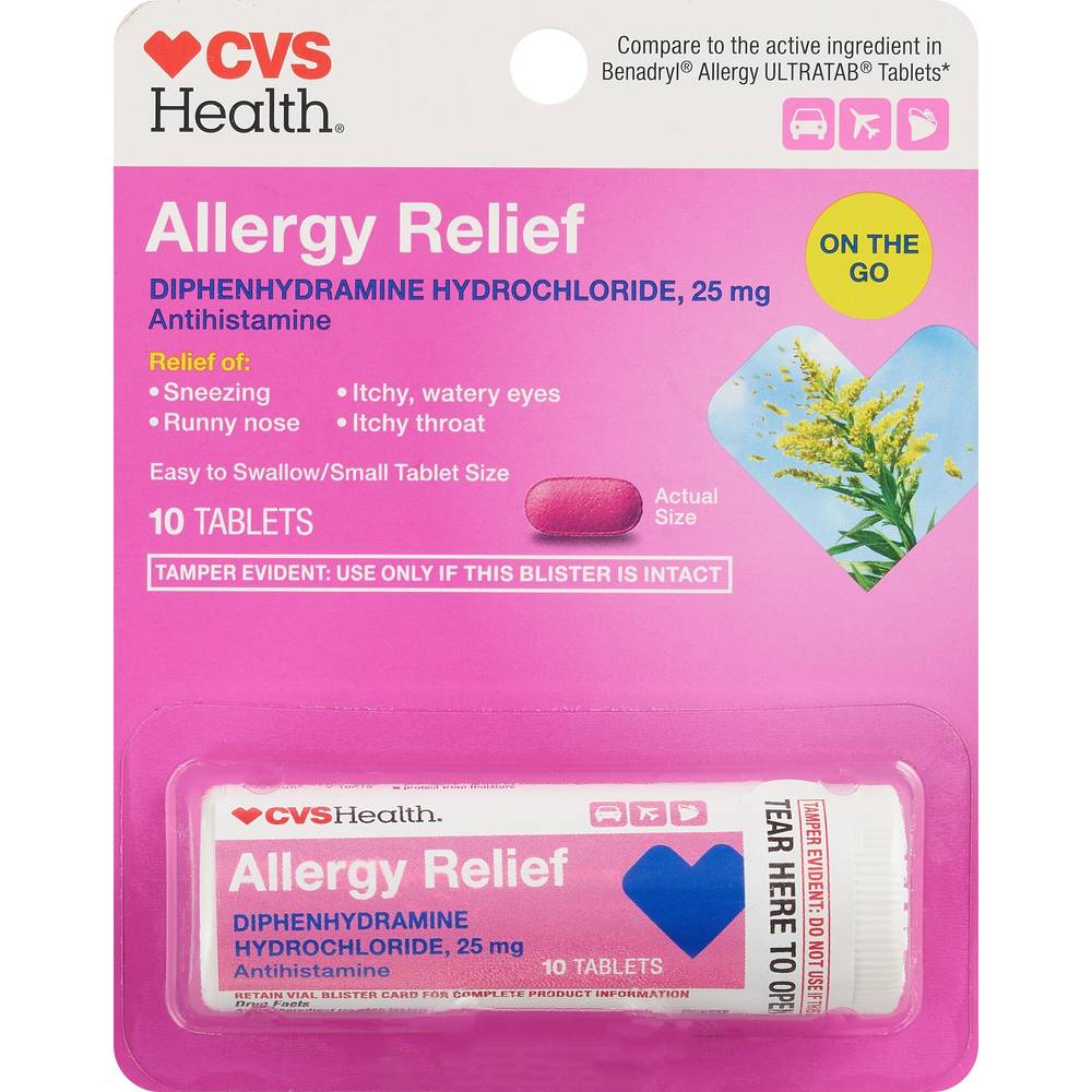 Cvs Health Allergy Relief Diphenhydramine Tablets, 10 Ct