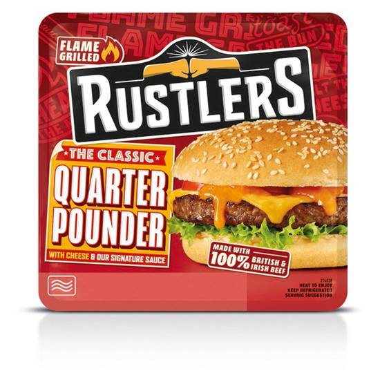 SAVE £0.35 Rustlers Microwave Quarter Pounder 190g (Serves 1)