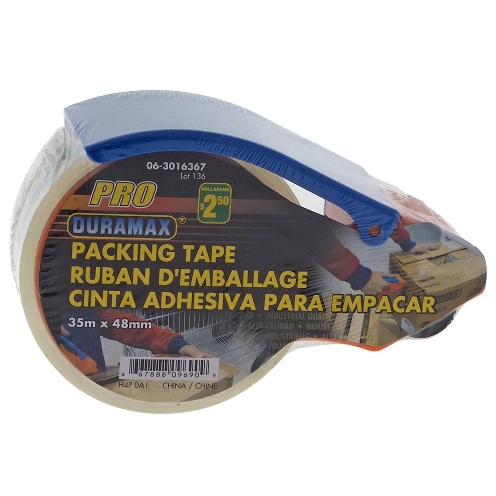 Duramax Pro Crystal Packing Tape With Dispenser, 35m*48mm