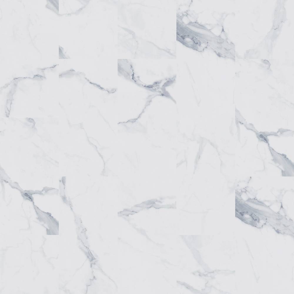 STAINMASTER Glacier Calacatta Marble White Marble Look 12-mil x 12-in W x 24-in L Waterproof Interlocking Luxury Vinyl Tile Flooring (19.79-sq ft/ Carton) | LSS1440SM