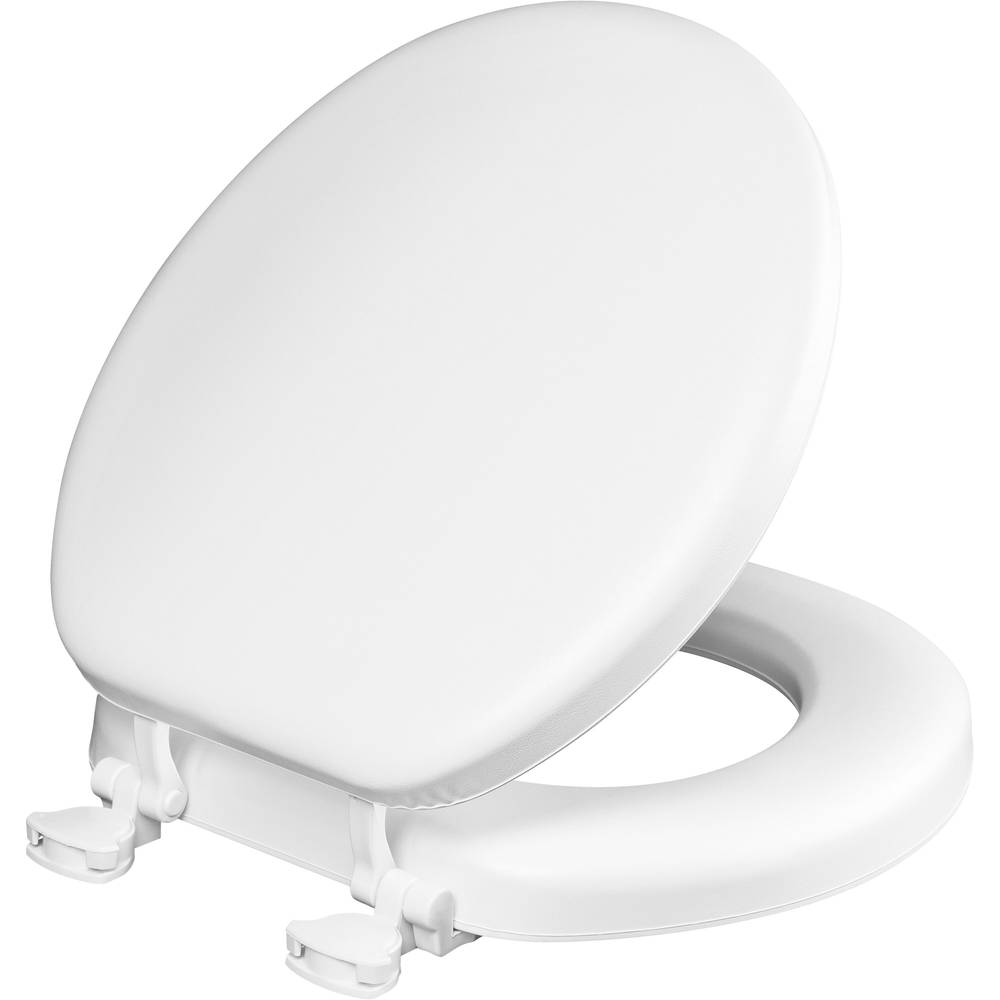 Mayfair by Bemis Eden Cushioned Vinyl White Round Padded Toilet Seat | 713ECA 000