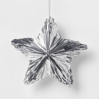 Wondershop Tinsel Star Christmas Tree Ornament, 5", Silver