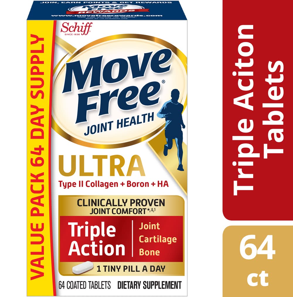Move Free Ultra Triple Action Joint Cartilage Bone Tablets (64 ct)