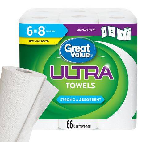Great Value Ultra Paper Towels (6 ct)