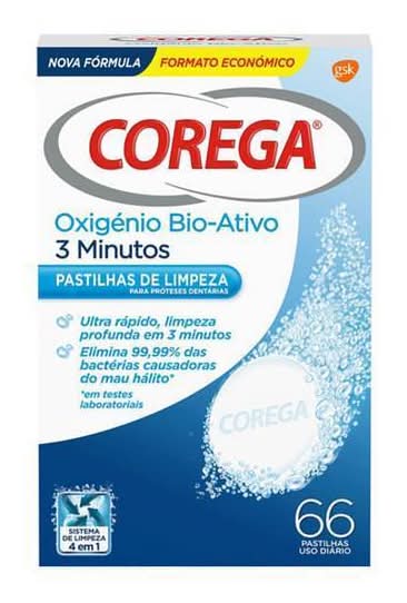 Pastilhas Oxigénio Bio-Ativo Corega emb. 66 pastilhas
