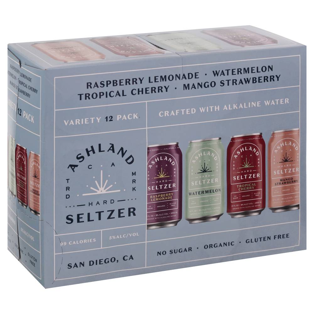 Ashland Organic Hard Seltzer Variety pack (12 ct, 12 fl oz)