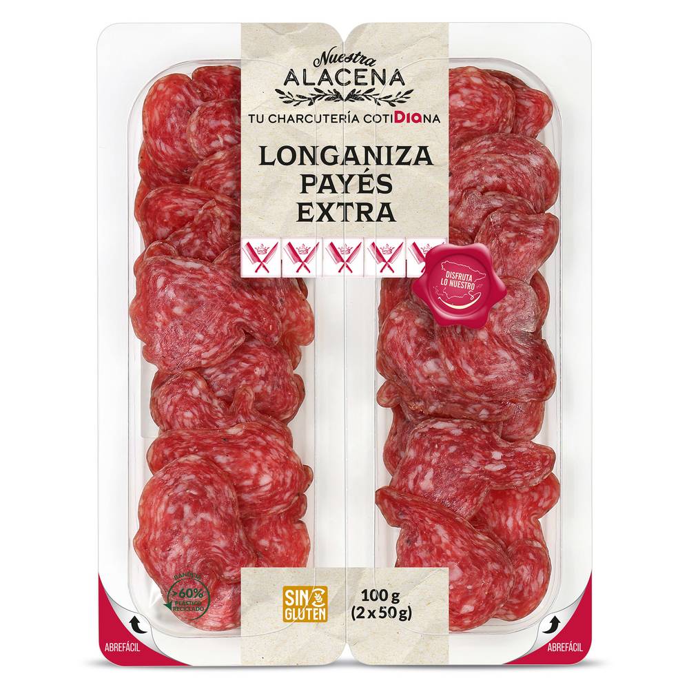 Longaniza Payés Extra Nuestra Alacena De Dia Bandeja 2 X 50 G