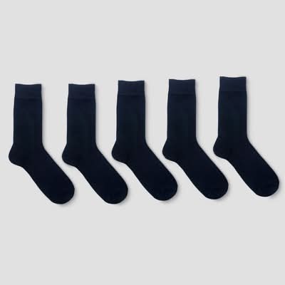 Goodfellow & Co. Flat Knit Dress Socks, Men, 10-13, Black (5 ct)