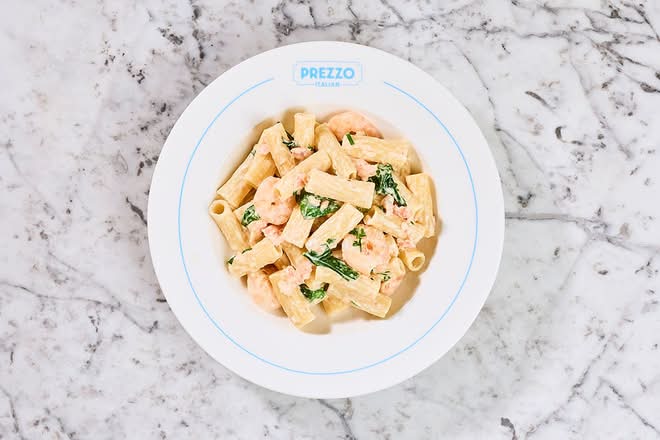 Creamy King Prawns & Salmon Rigatoni