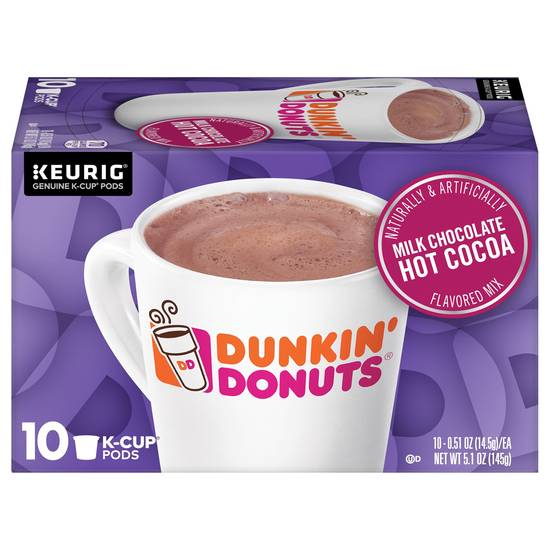Dunkin Donuts Milk Chocolate Hot Cocoa K-Cup Pods (10 ct, 0.51 0z)