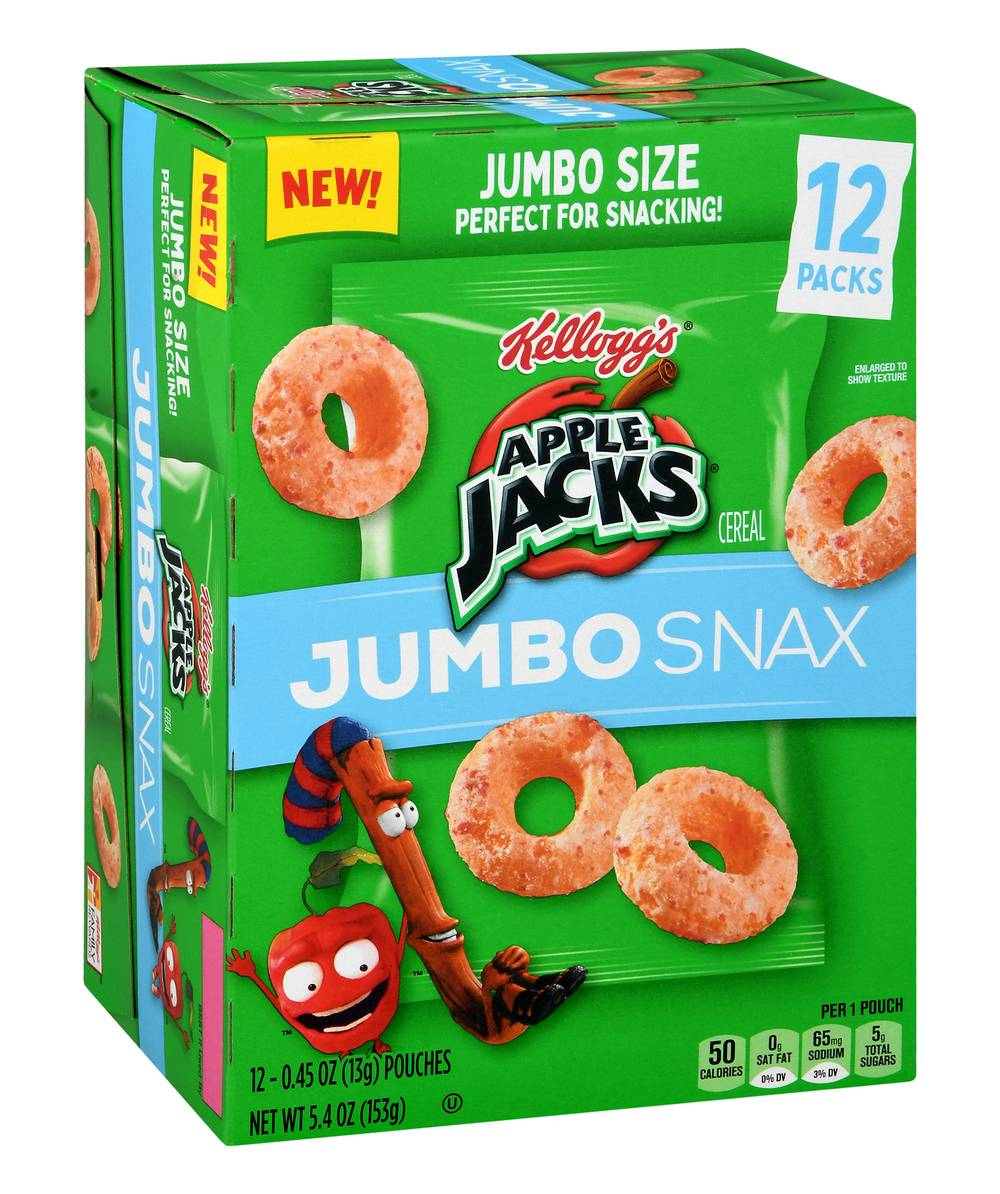 Apple Jacks Cereal Jumbo Snax (5.4 oz, 12 ct)