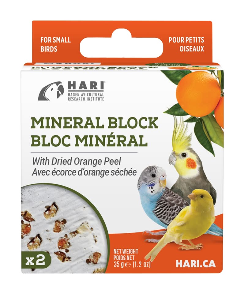 HARI Mineral Block w/ Dried Orange Peel For Small Birds (1.2 oz)
