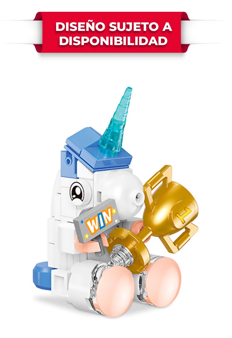 Ticher · Juego de bloques para armar unicornio, variados (40 un)