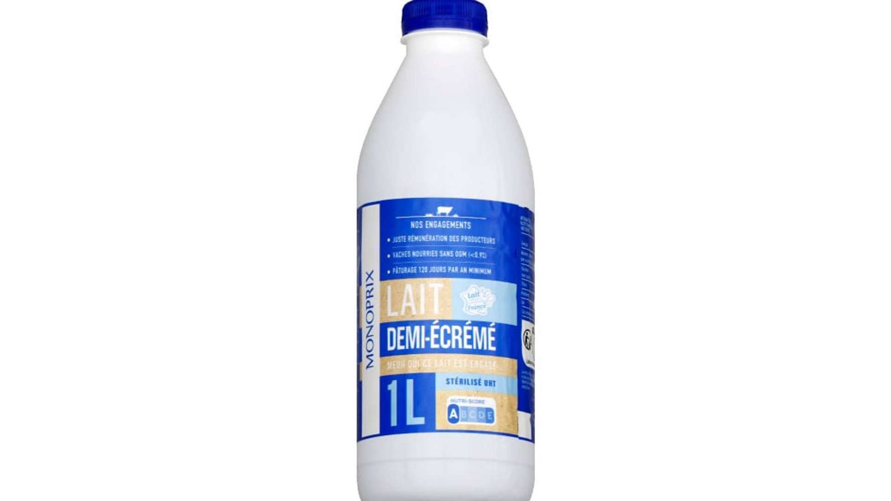 Monoprix Lait demi-ecreme sterilise UHT La bouteille de 1l