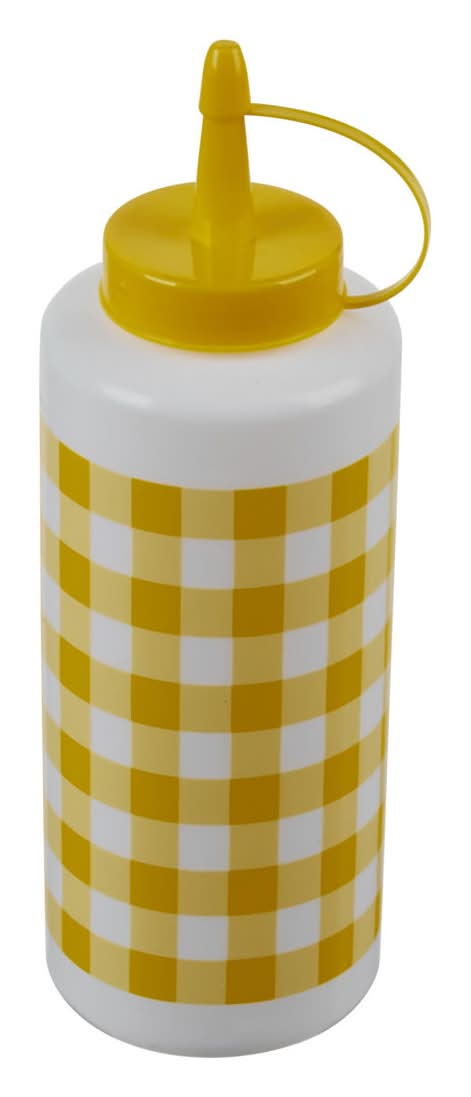 Patriotic Yellow Gingham Printed Squeeze Bottle