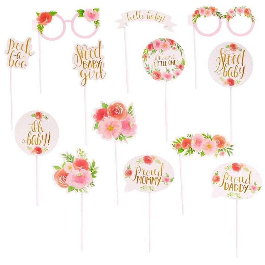 Floral Baby Photo Booth Props 13ct