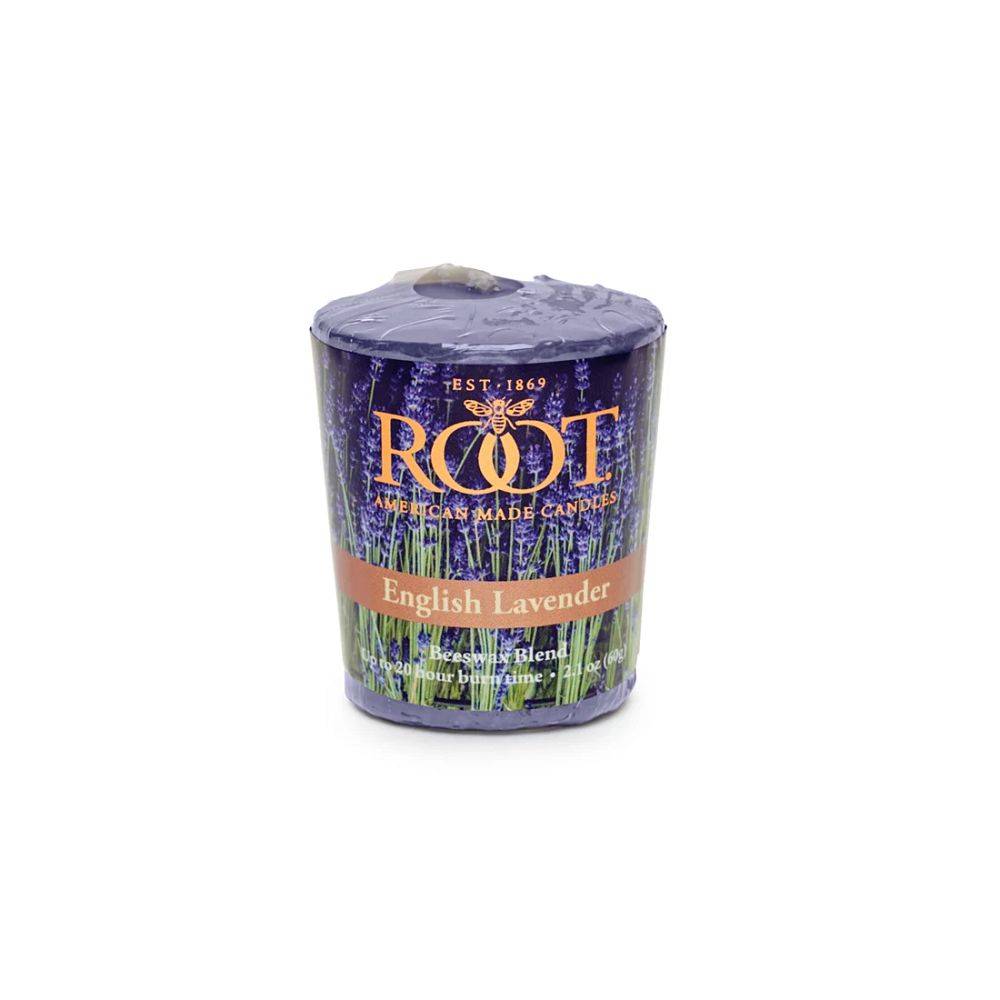 Root 20-Hour Beeswax Votive Candle, English Lavender (2.1 oz)