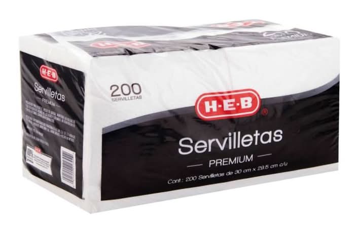 H-E-B · Servilletas premium, 30x29.5 cm (200 un)