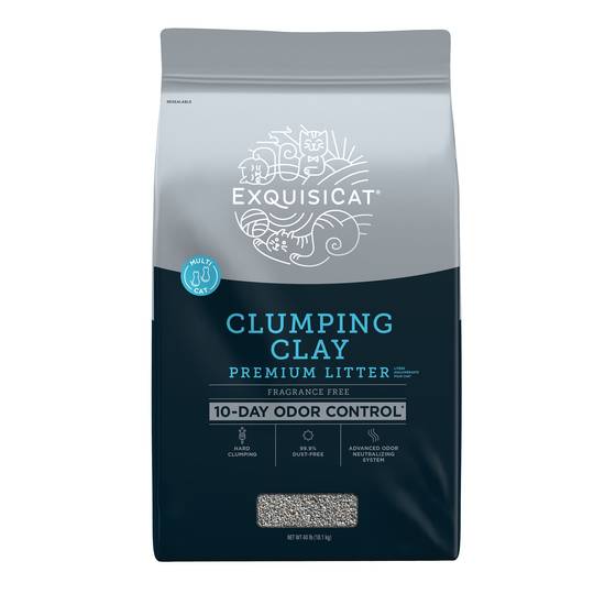 Exquisicat Premium Clumping Multi-Cat Clay Cat Litter-Unscented Low Dust (40 lb/none)