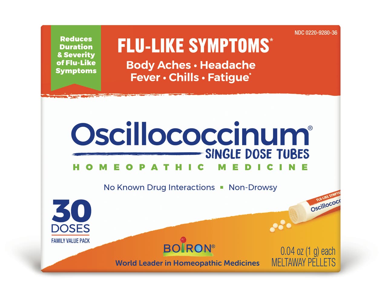 Boiron Oscillococcinum Single Dose Tubes For Flu-Like Symptoms (30 ct)