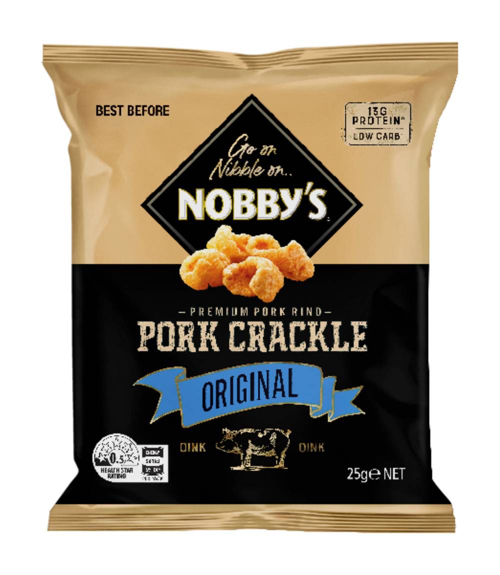 Nobbys Porky Bits Snacks Original 25gr ea
