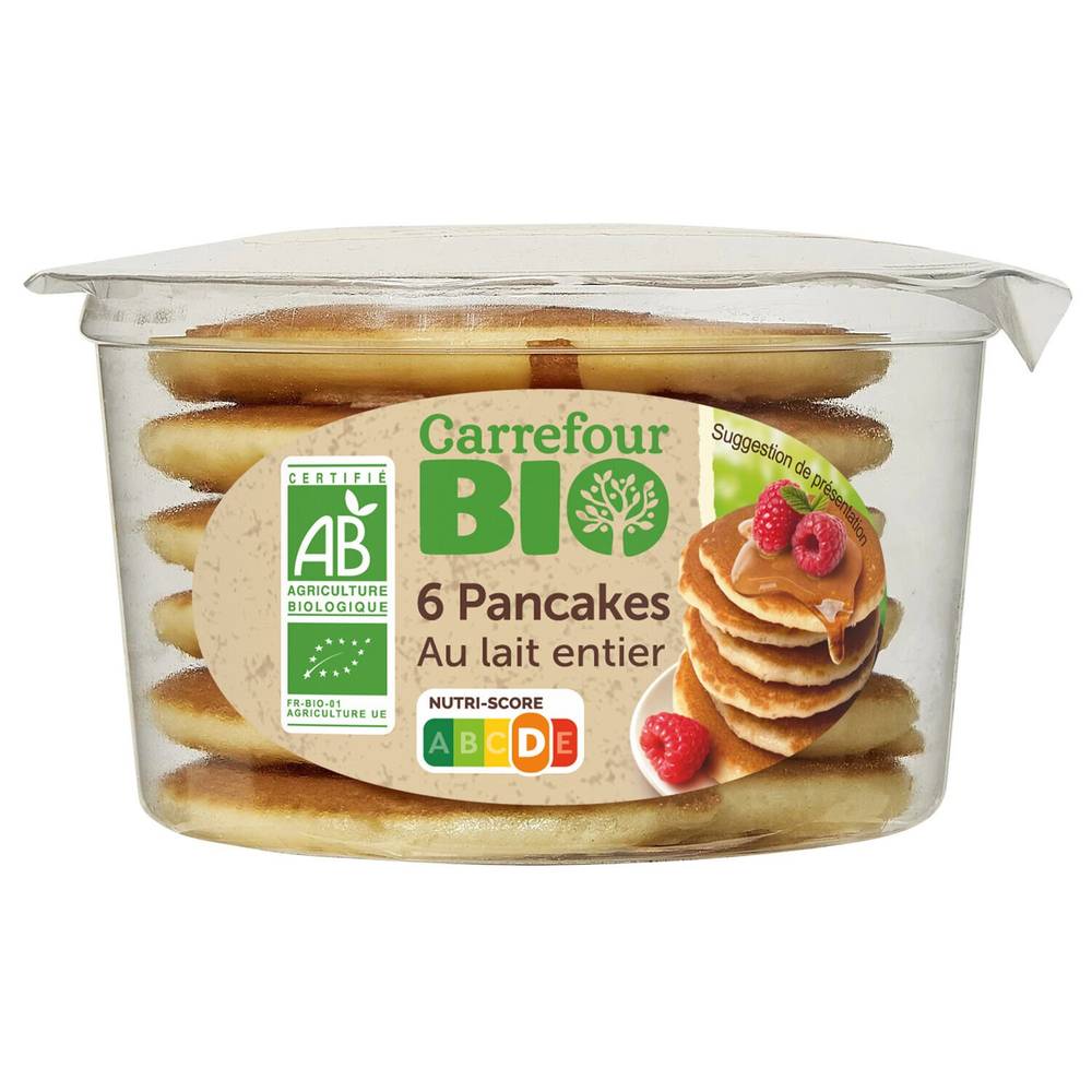 Carrefour Bio - Pancakes bio au lait entier (6 pièces)