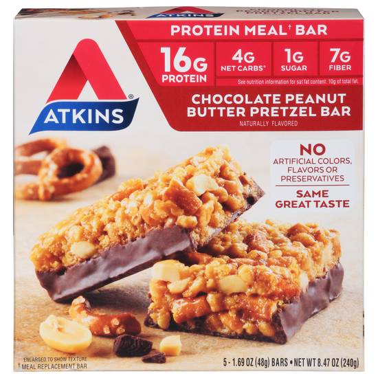 Atkins Chocolate Peanut Butter Pretzel Bar (5 ct)