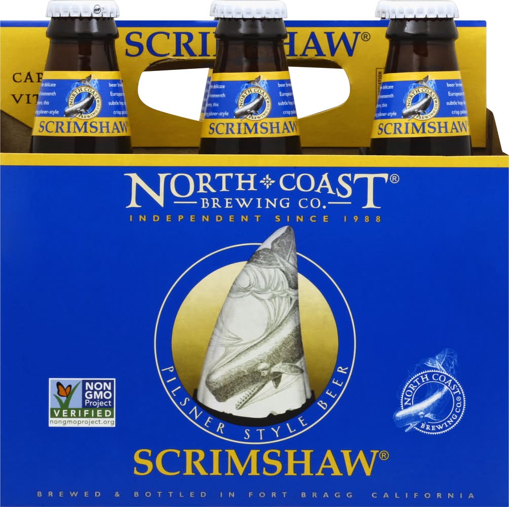 North Coast Scrimshaw California Pilsner Style Beer (6 x 12 oz)