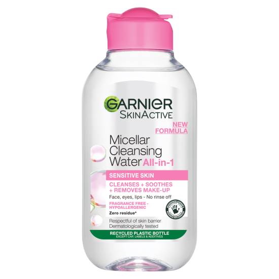 Garnier Travel Size, Micellar Water Facial Cleanser For Sensitive Skin (100ml)