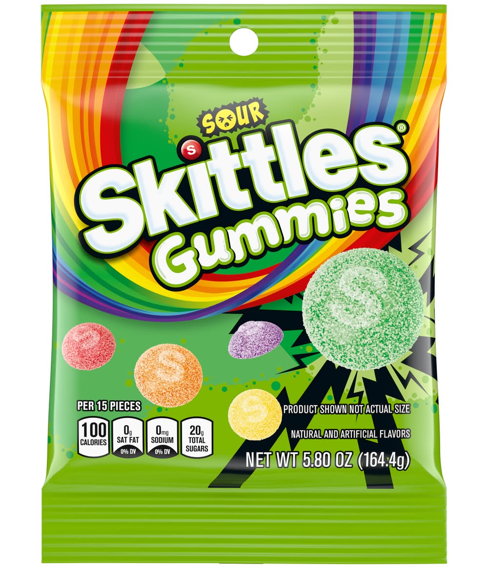 Skittles Chewy Candy Gummies, Sour (5.8 oz)