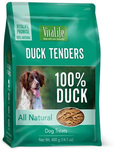 Vitalife gâteries 100% naturelles au canard (400g) - all natural duck tenders treats (400 g)