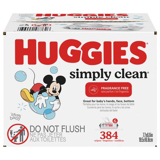 Huggies Simply Clean Fragrance Free Baby Wipes, 384 ct