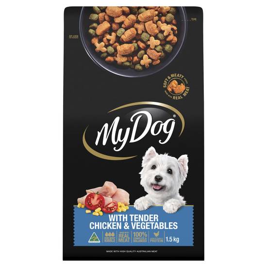 My Dog Roast Chicken Flavour Including Garden Vegetables Cheddar Cheese and Bacon Flavours Dry Dog Food 1.5kg