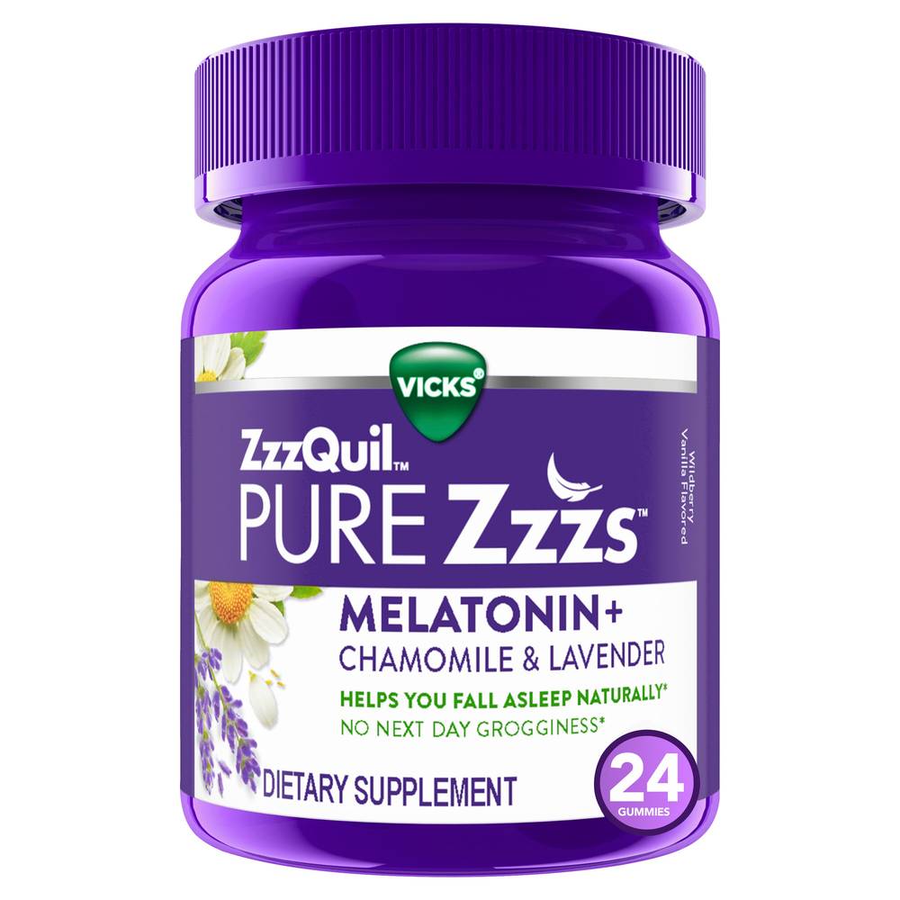 Pure Zzzs Melatonin + Chamomile & Lavender Gummies, 24 Ct