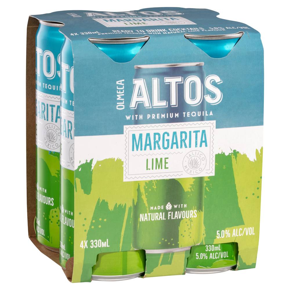 Altos Margarita Lime Cocktails Can 330mL X 4 pack