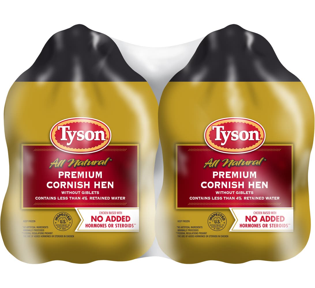 Tyson All Natural Premium Cornish Hen Without Giblets (2 x 2 ct)