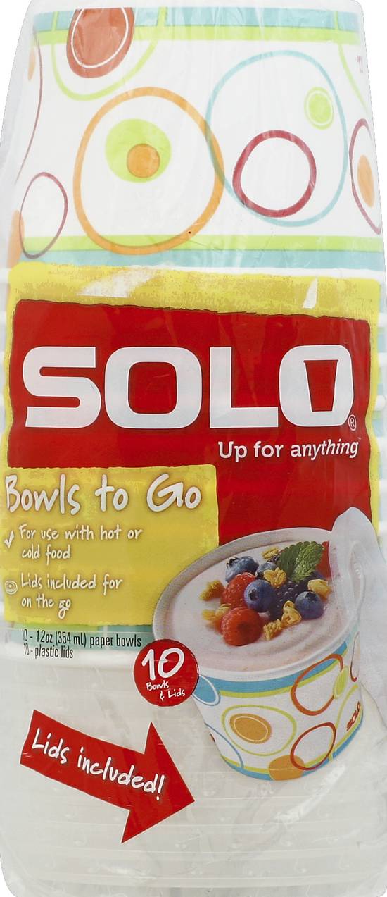 Solo Paper Snack Bowls With Lids (10 ct)