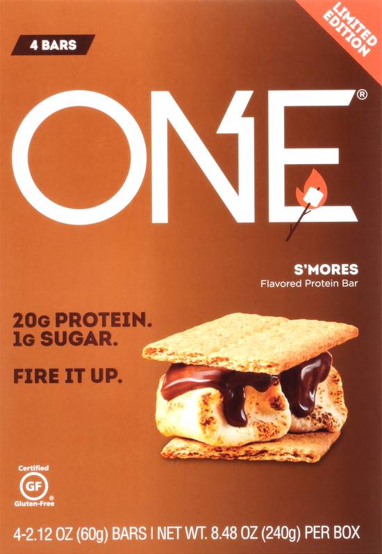 One Limited Edition S'mores Flavored Protein Bars (4 x 2.12 oz)