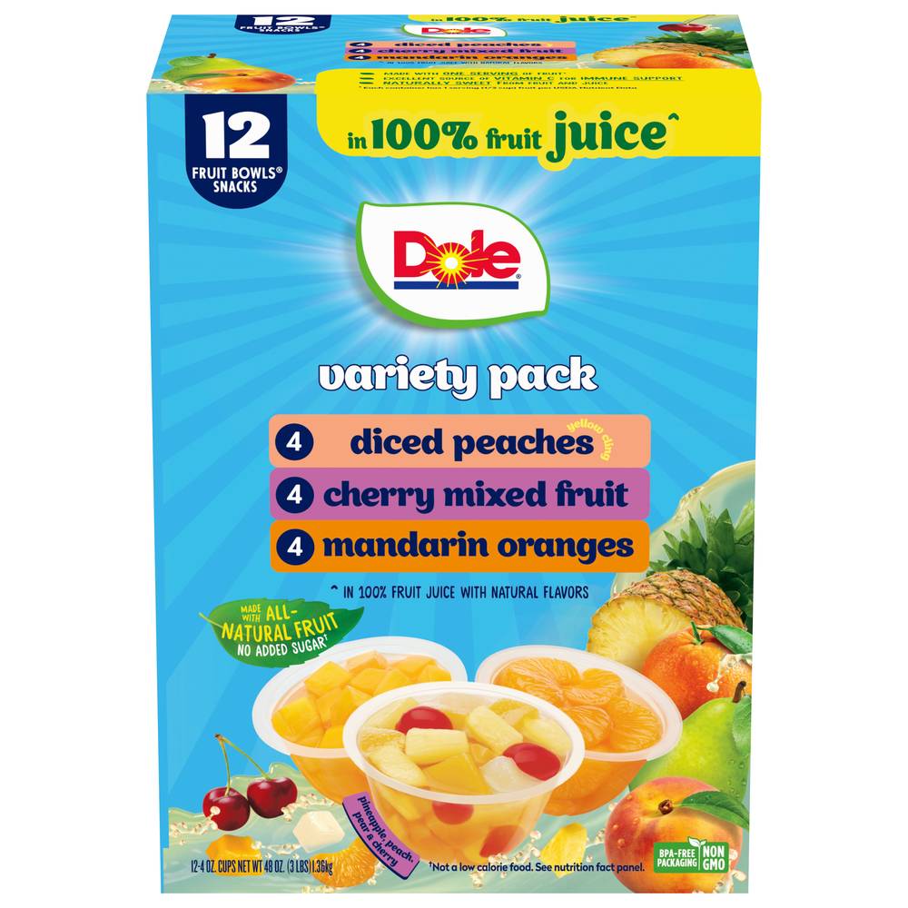 Dole Fruit Bowls in Juice (12 ct) (assorted)