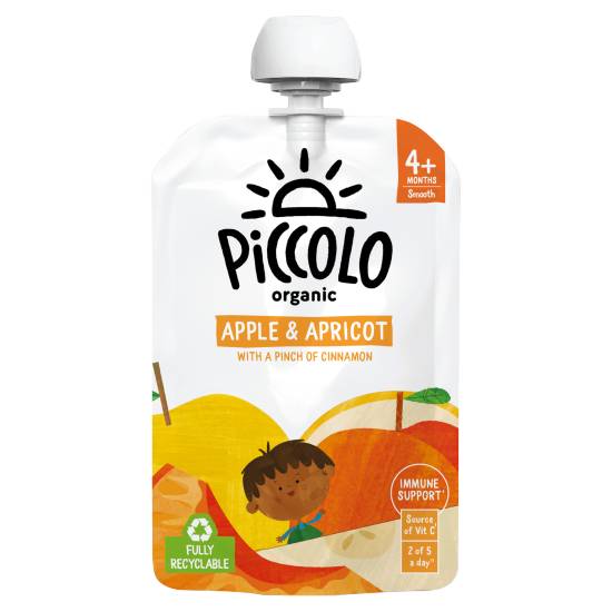 Piccolo Organic Apple & Apricot Smooth 4 Months+ Baby Food