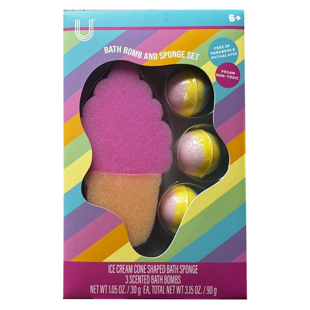 U Style Bath Bomb & Sponge Set