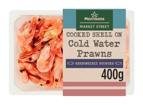 Morrisons The Fishmonger's on Market Street Cooked Shell on Coldwater Prawns (400g)