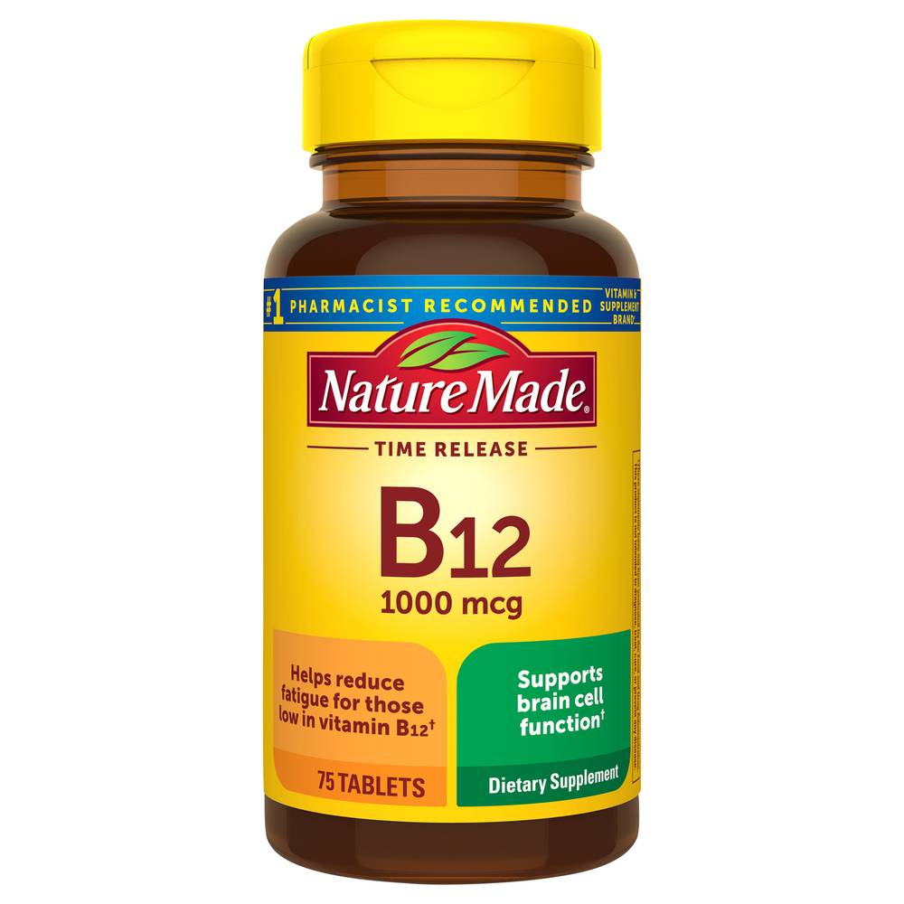 Nature Made Vitamin B12 Dietary Supplement Tablets 1000 Mcg (3.2 oz, 75 ct)