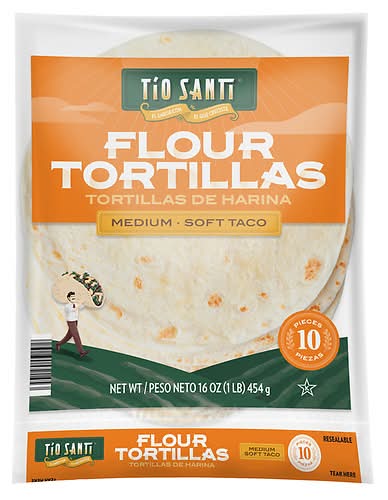Tío Santi Medium Flour Tortillas (16 oz, 10 ct)