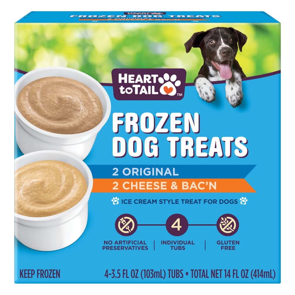 Heart to Tail Frozen Dog Treats, Cheese-Bacon (4 x 3.5 fl oz)