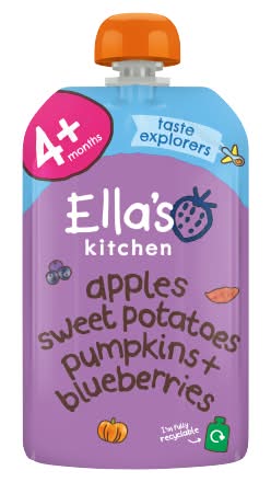 Ella's Kitchen Organic Sweet Potatoes, Pumpkin, Apples and Blueberries Baby Pouch 4+ Months (120g)