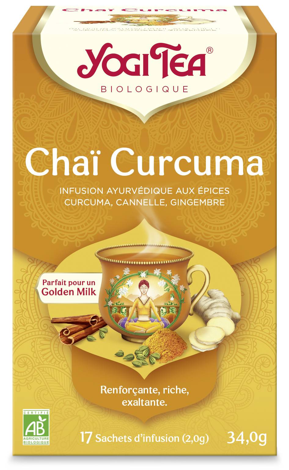 Yogi Tea - L'infusion de thé chaï curcuma bio (34g)