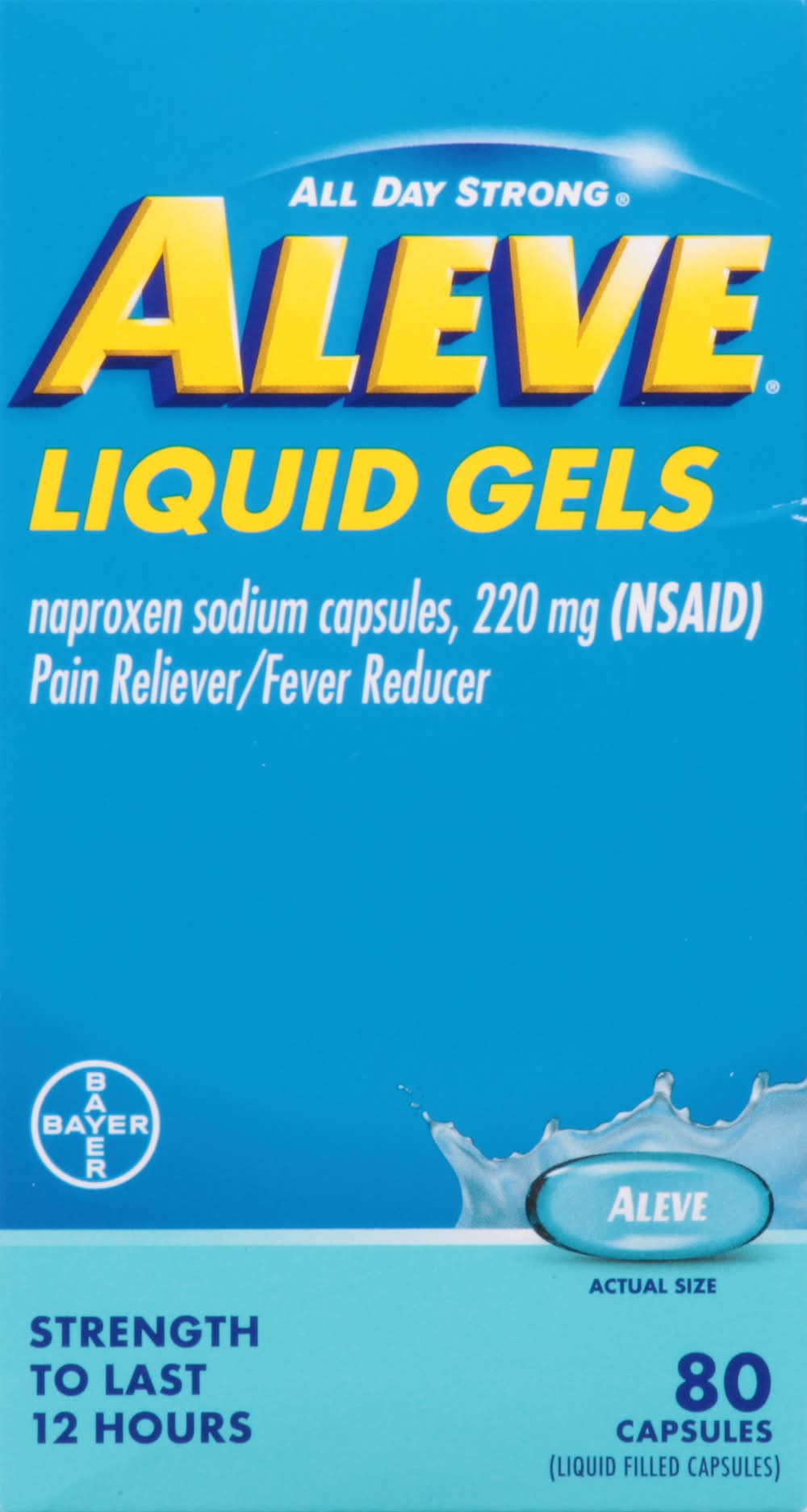 Aleve All Day Strong Pain Reliever Liquid Gels Capsules 200 mg (80 ct)
