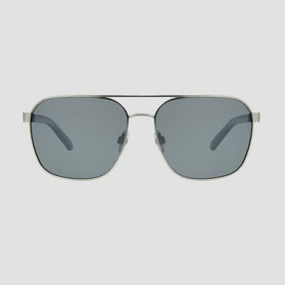 All In Motion Aviator Sunglasses With Mirrored Polarized Lenses, Men, Gray